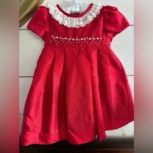 NWT Edgehill Collection red smocked short sleeve Valentines/christmas dress